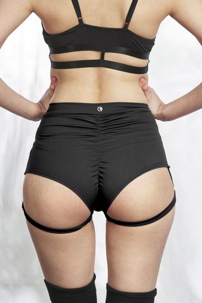 Lure You High Waist Garter Shorts - Lunalae