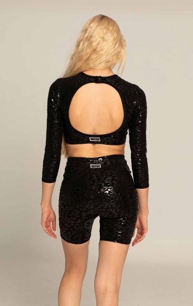 Ultra Grip Superhero Leopard Crop Top